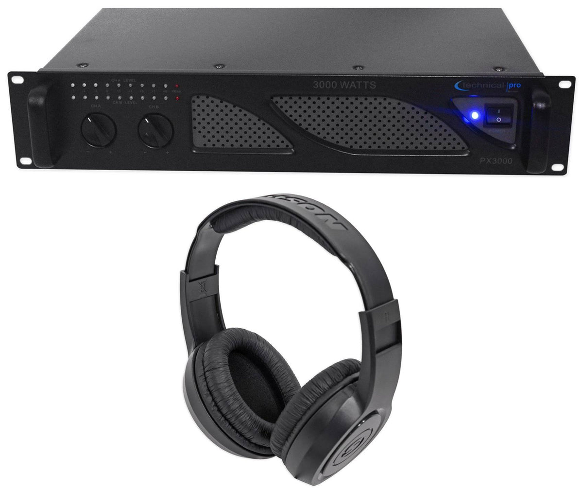 3000W 2-Ch. Power Amplifier with Headphones D74087