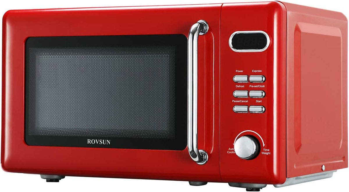0.9 Cu.ft 900W Retro Countertop Microwave Oven White C31673
