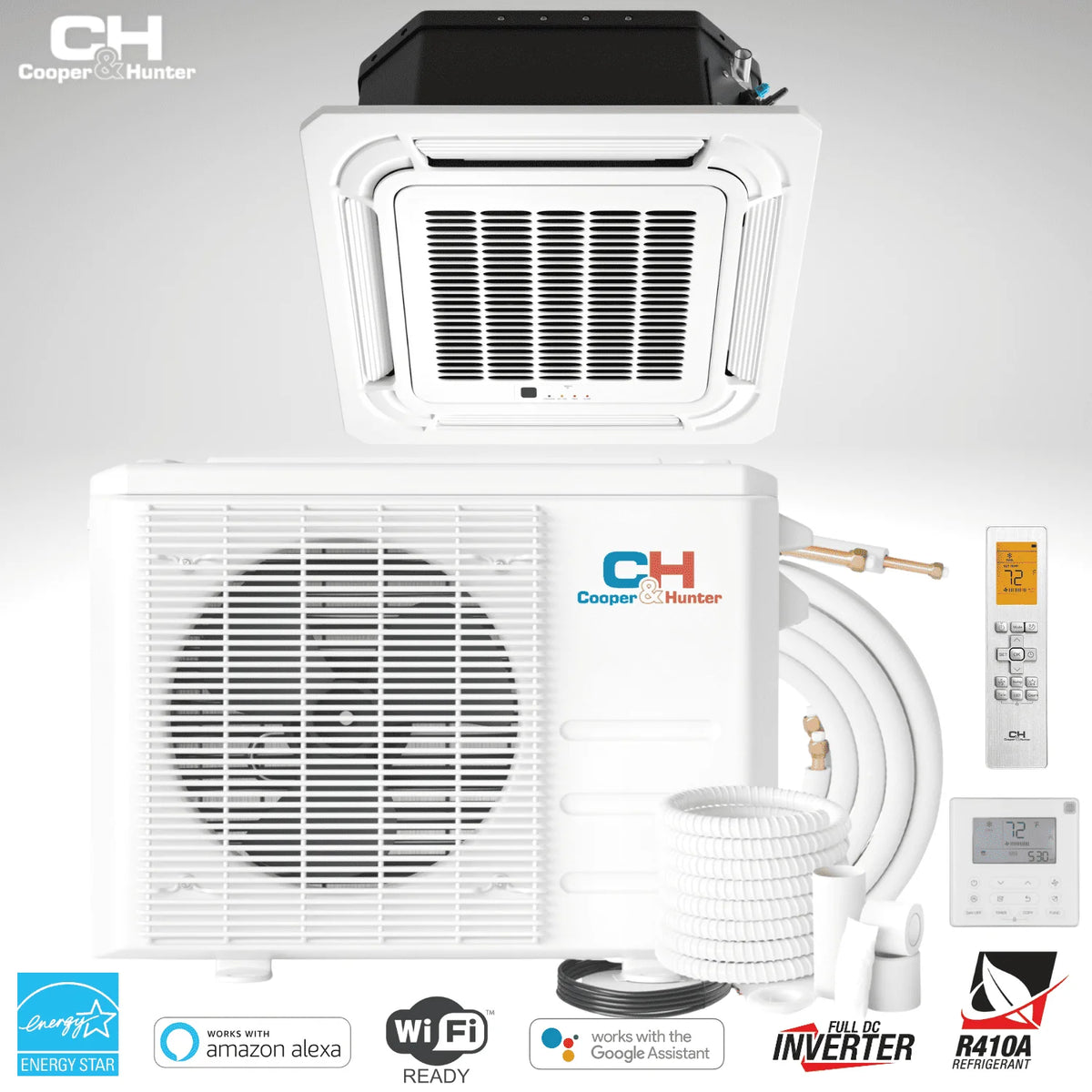 24000 BTU 230V Ceiling Cassette Mini Split Heat Pump Air Conditioner U80835