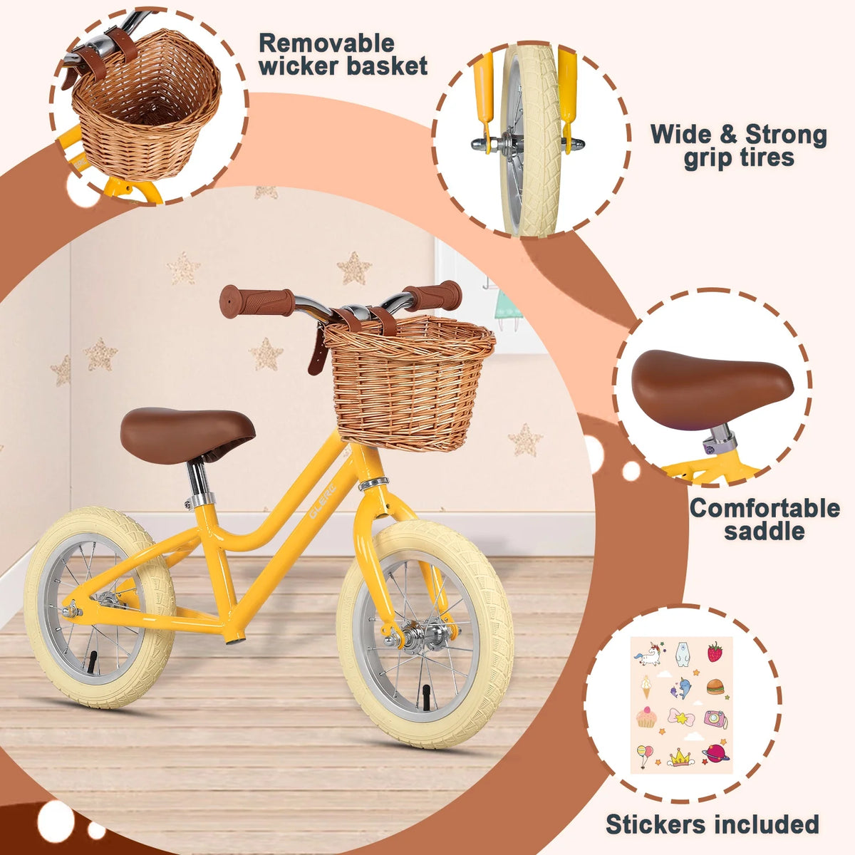 12 inch Kids Balance Bike with Basket Z923