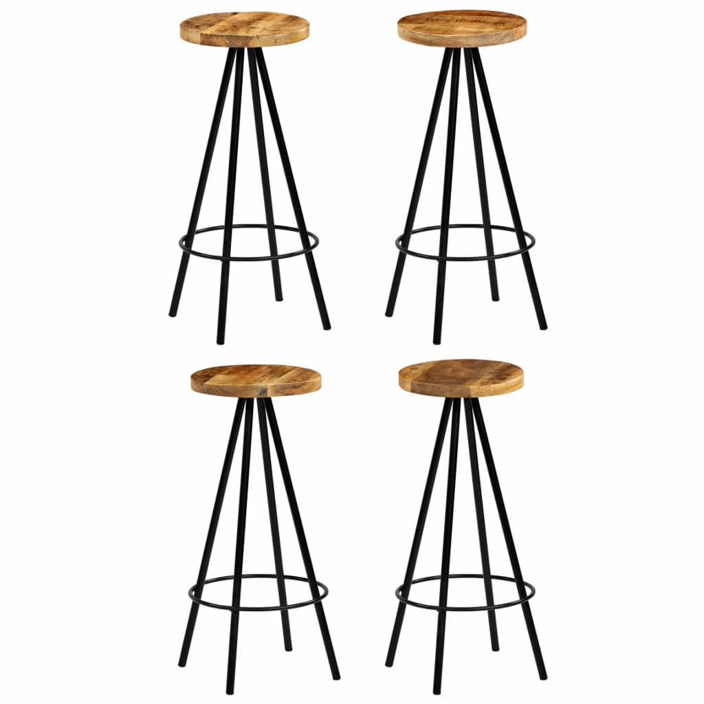 4 pcs Solid Mango Wood Bar Stools U825