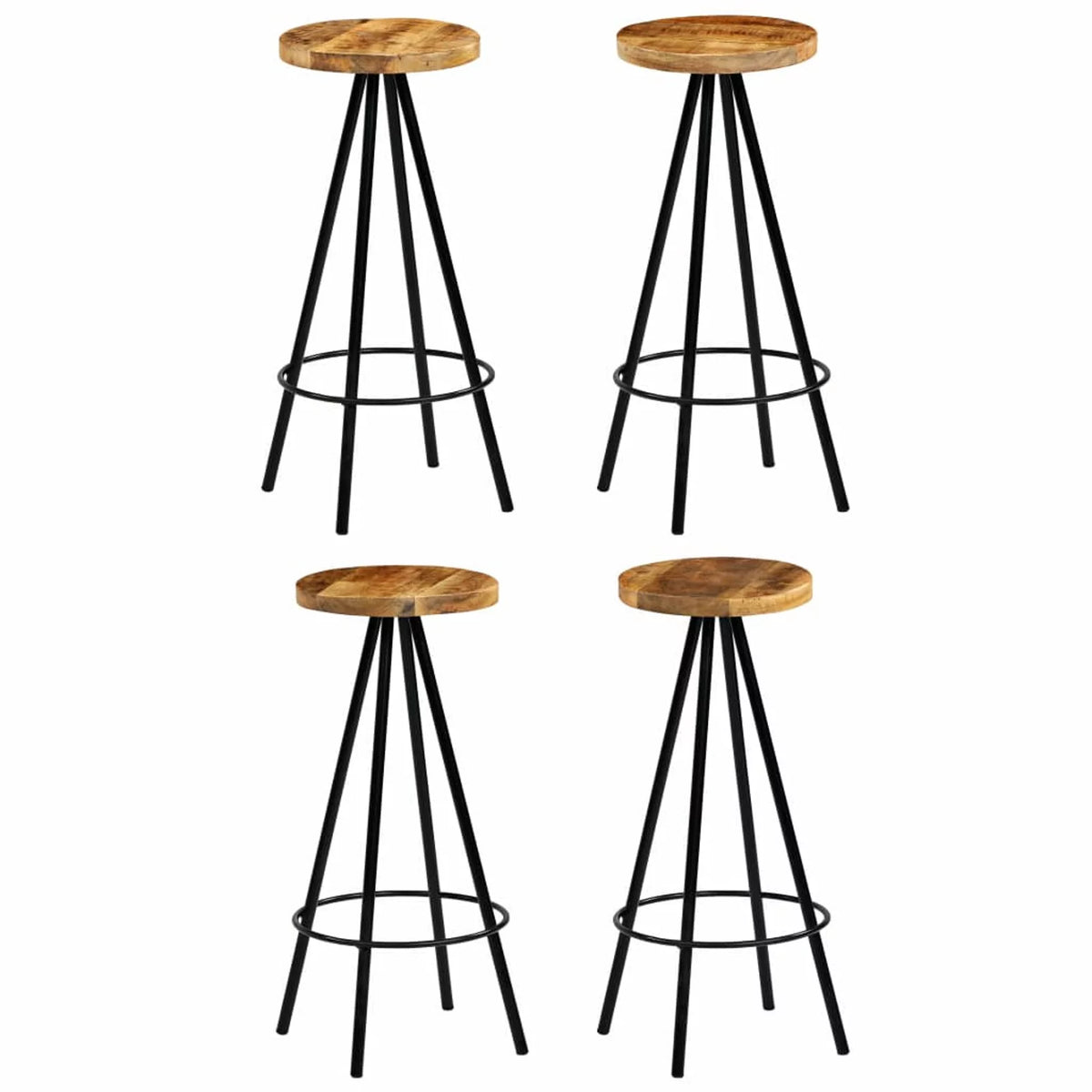 4 pcs Solid Mango Wood Bar Stools U825