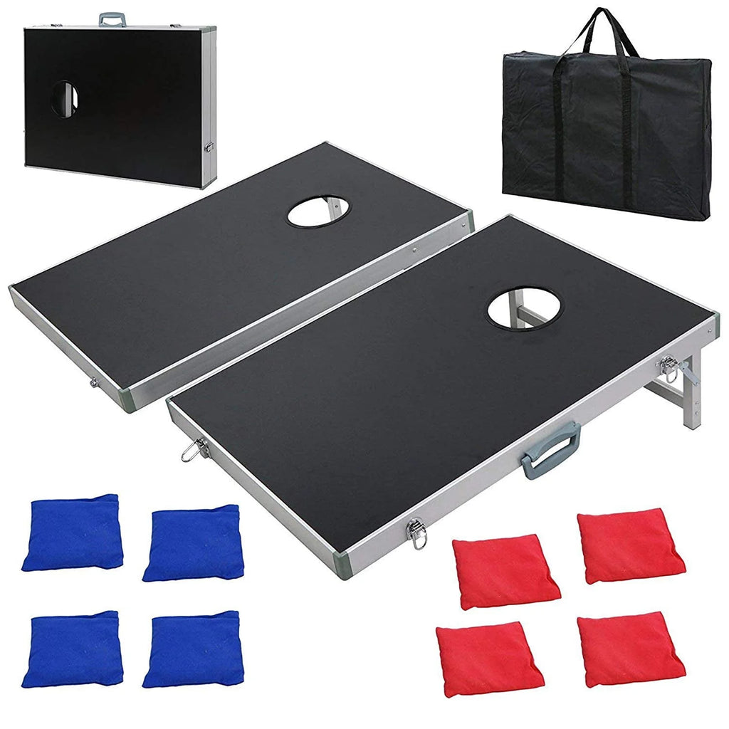 Portable Aluminum Framed Cornhole Toss Game Set with 8 Bean Bags R472