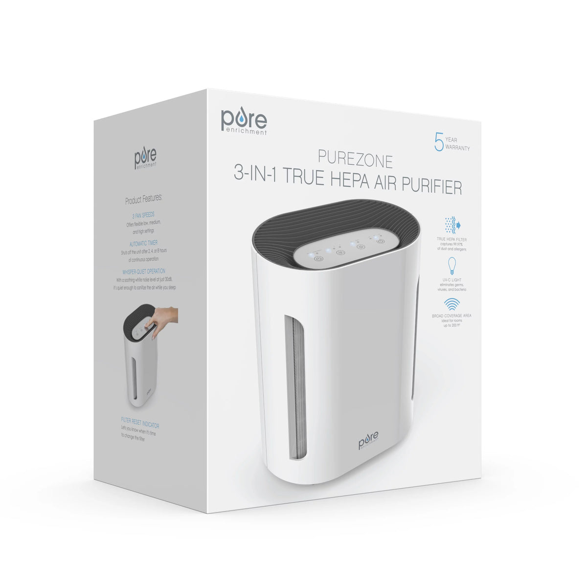 Medium-Large Room Air Purifier with True HEPA Filter A42590