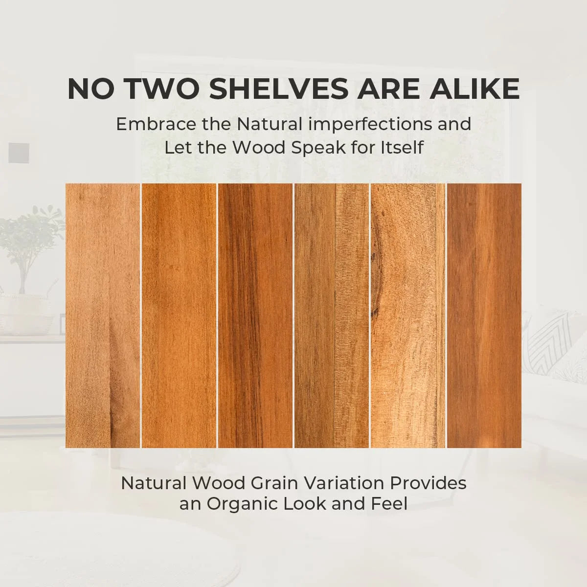 16 inch Solid Acacia Wood Floating Shelves Set of 2 Z80729