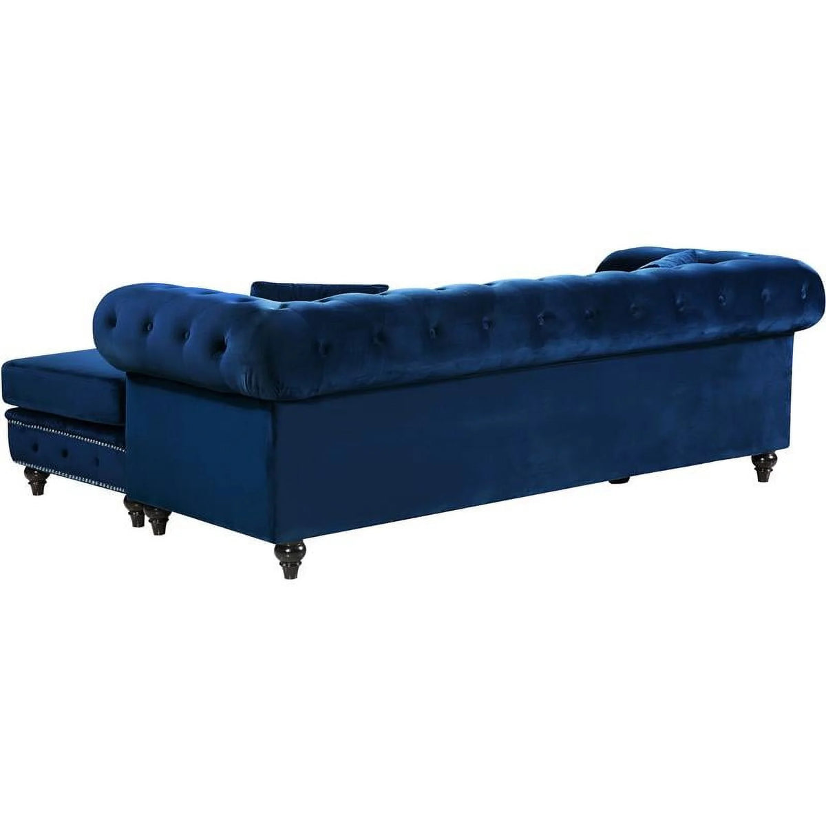 Navy Velvet Reversible Sectional O423291
