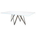 72" Glass and Steel Dining Table I237
