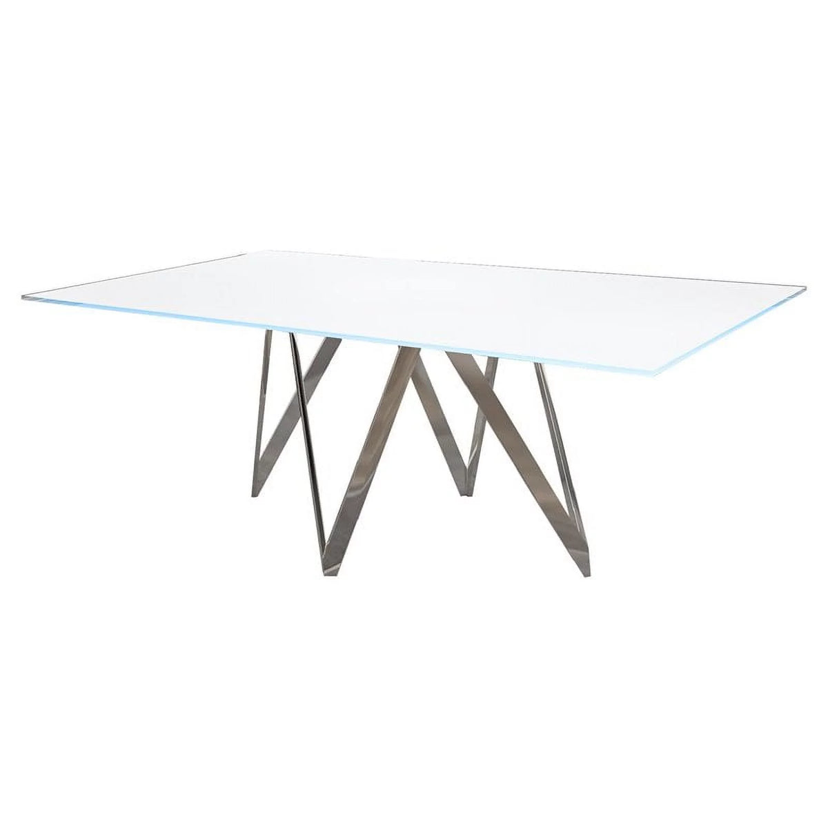 72" Glass and Steel Dining Table I237