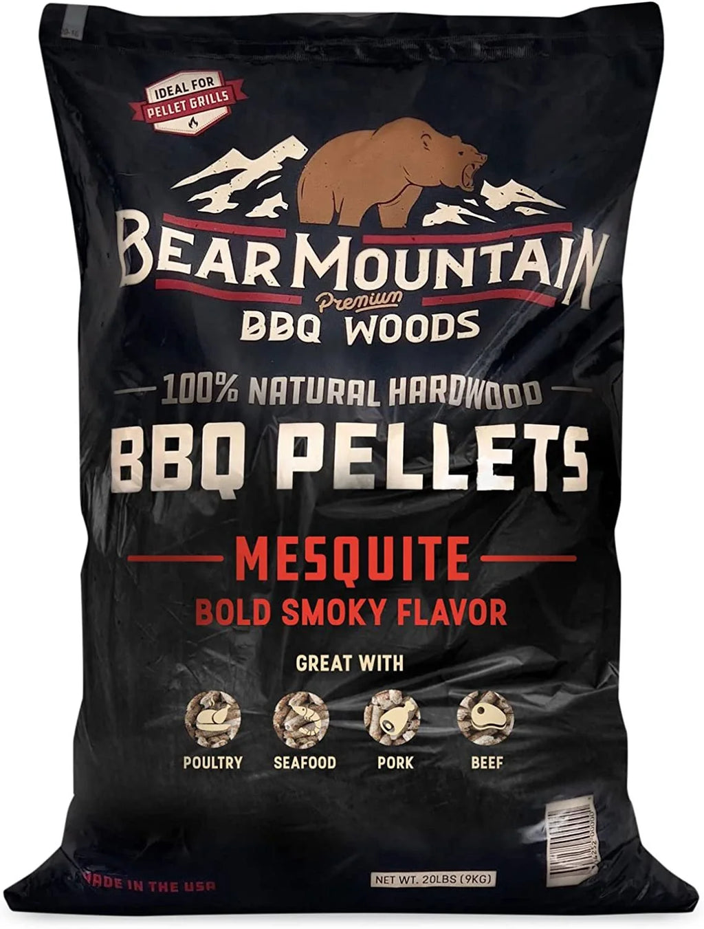 20 Pounds All Natural Hardwood Mesquite BBQ Smoker Pellets 4 Pack C943922