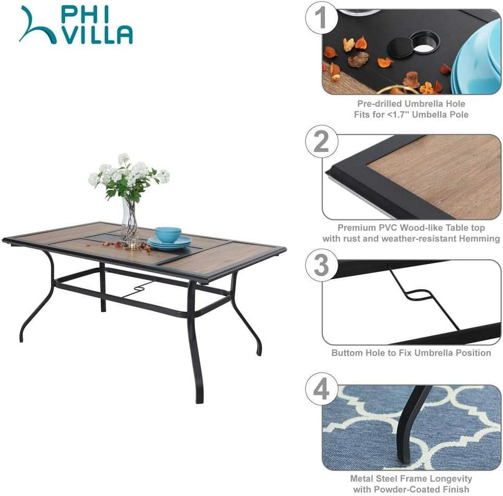Patio Dining Set with Umbrella 6 Person O400700