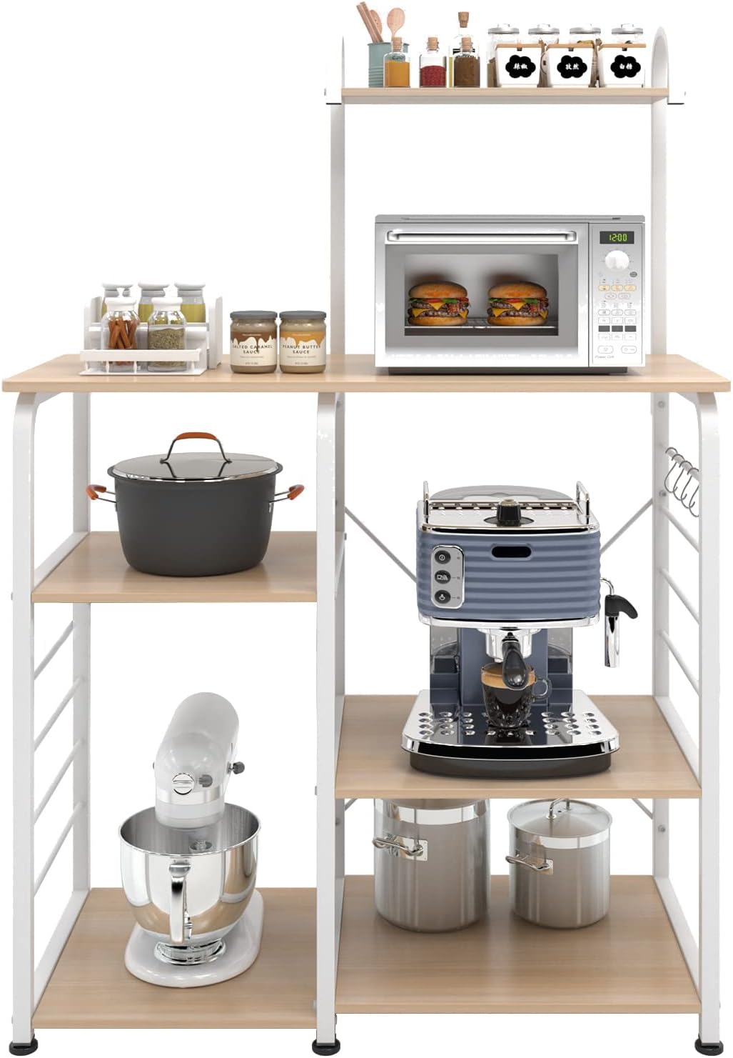 Black 3-Tier Microwave Cart Stand J78290