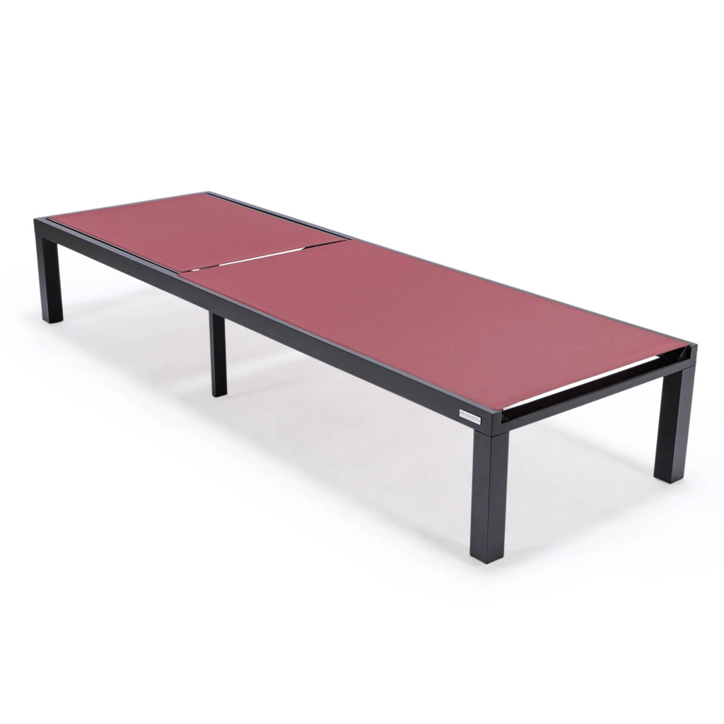 Black Powder Coated Aluminum Sling Chaise Lounge Chair Set of 2 Z186712