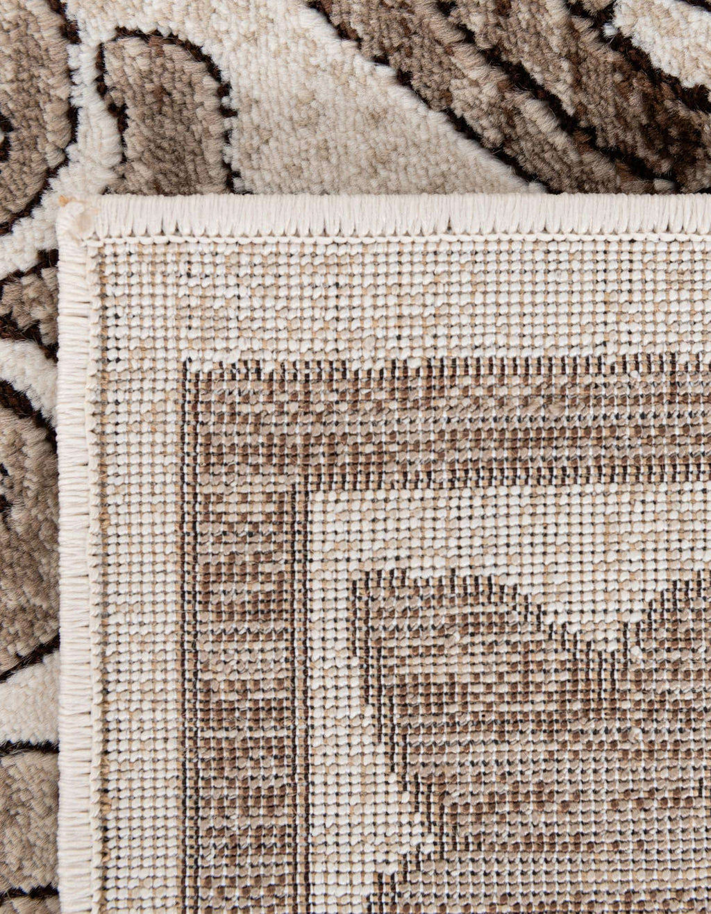 Chocolate Brown Traditional Border Rug B7004