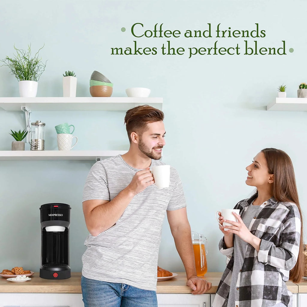 2 in 1 Single Serve Coffee Machine Black 14 Oz X7543