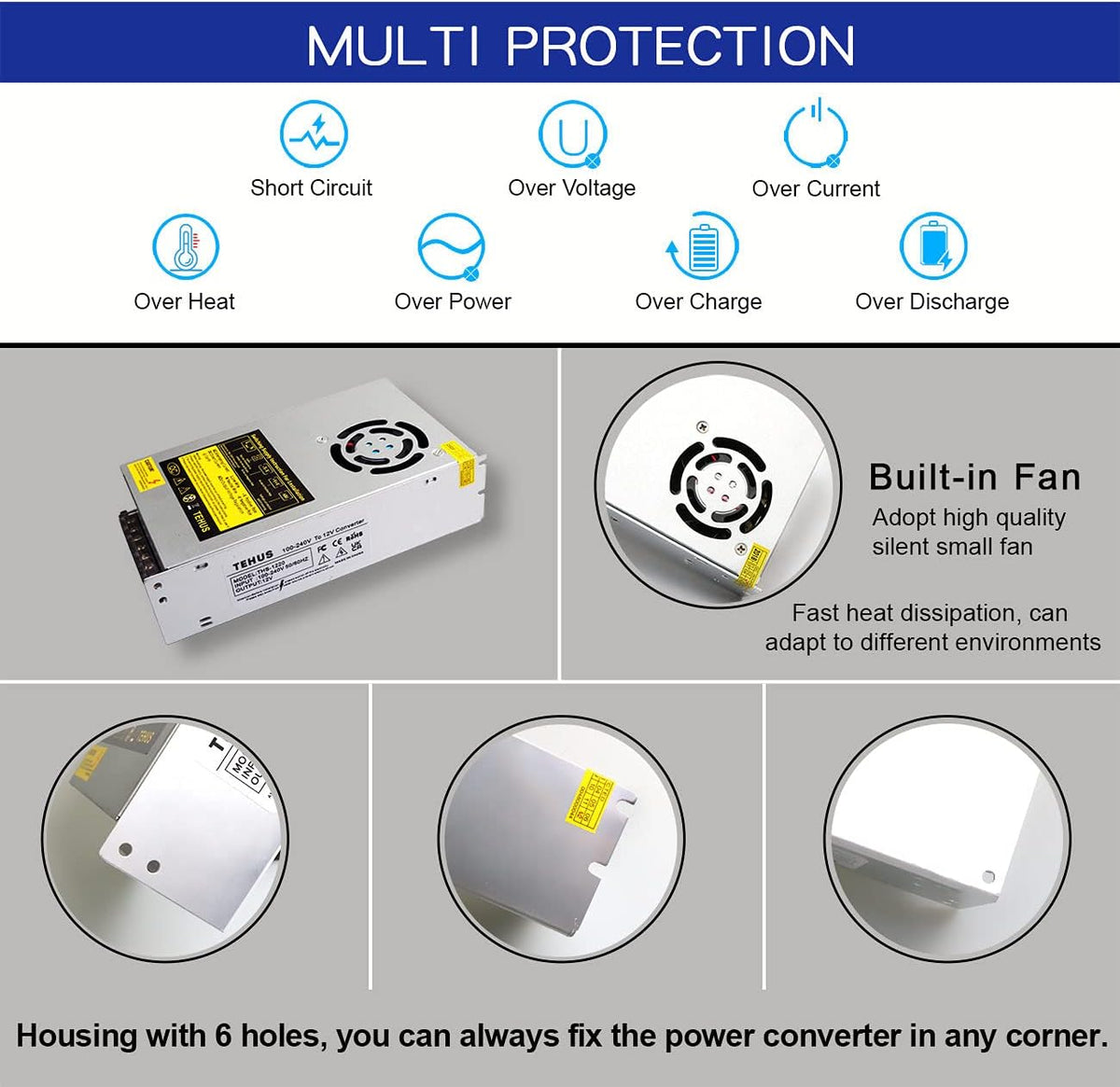 110V/220V to DC 12V 30A 360W Switching Power Supply I9501