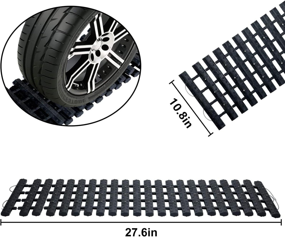 Tire Traction Mats Portable for Snow Ice Mud and Sand 2PCS 27.6in I232