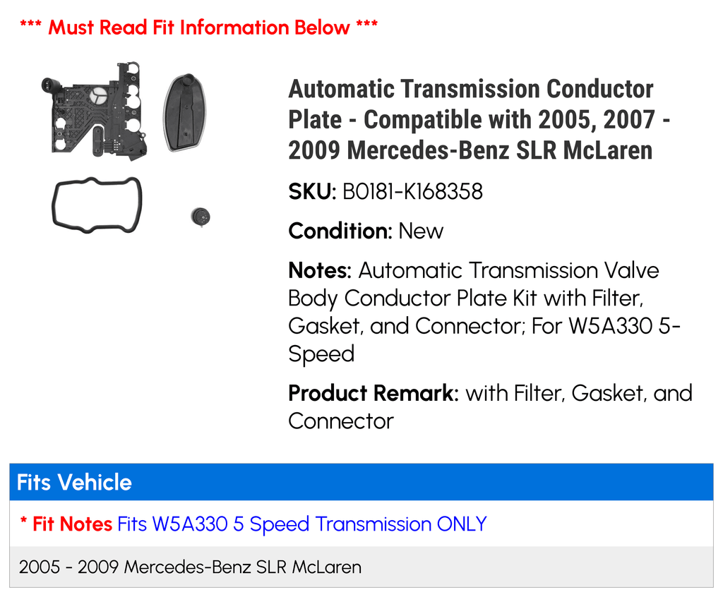 Automatic Transmission Conductor Plate B6689