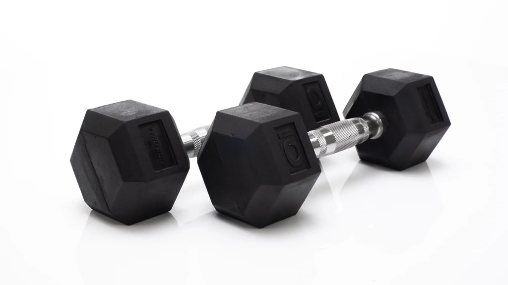 10lb Black Rubber Hex Dumbbell Pair M78540