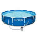 12ft x 30in Metal Frame Above Ground Swimming Pool with Filter Q32181