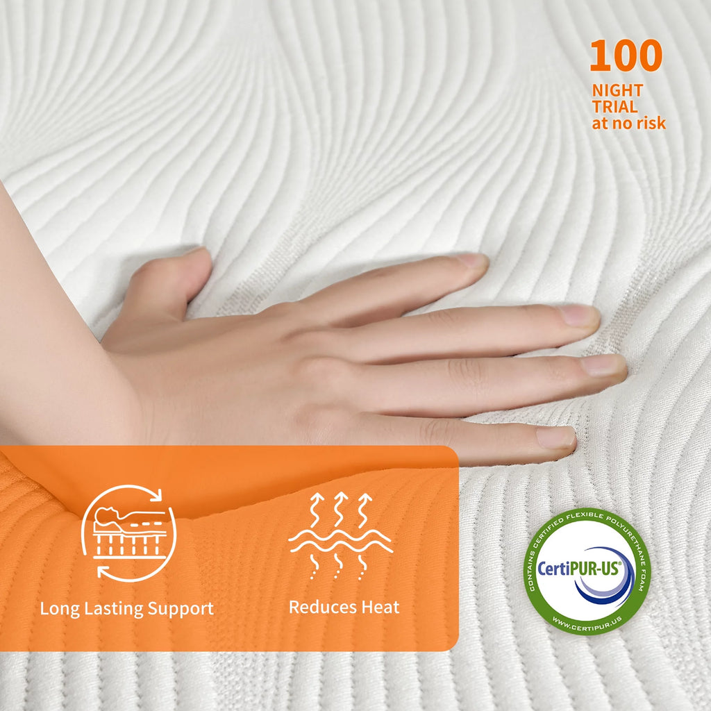14 inch Memory Foam Hybrid Mattress Queen W5744