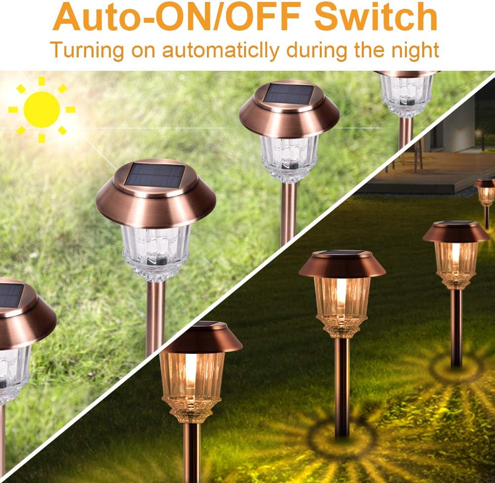 4 Pack IP65 Waterproof Dimmable Solar Pathway Lights E6843