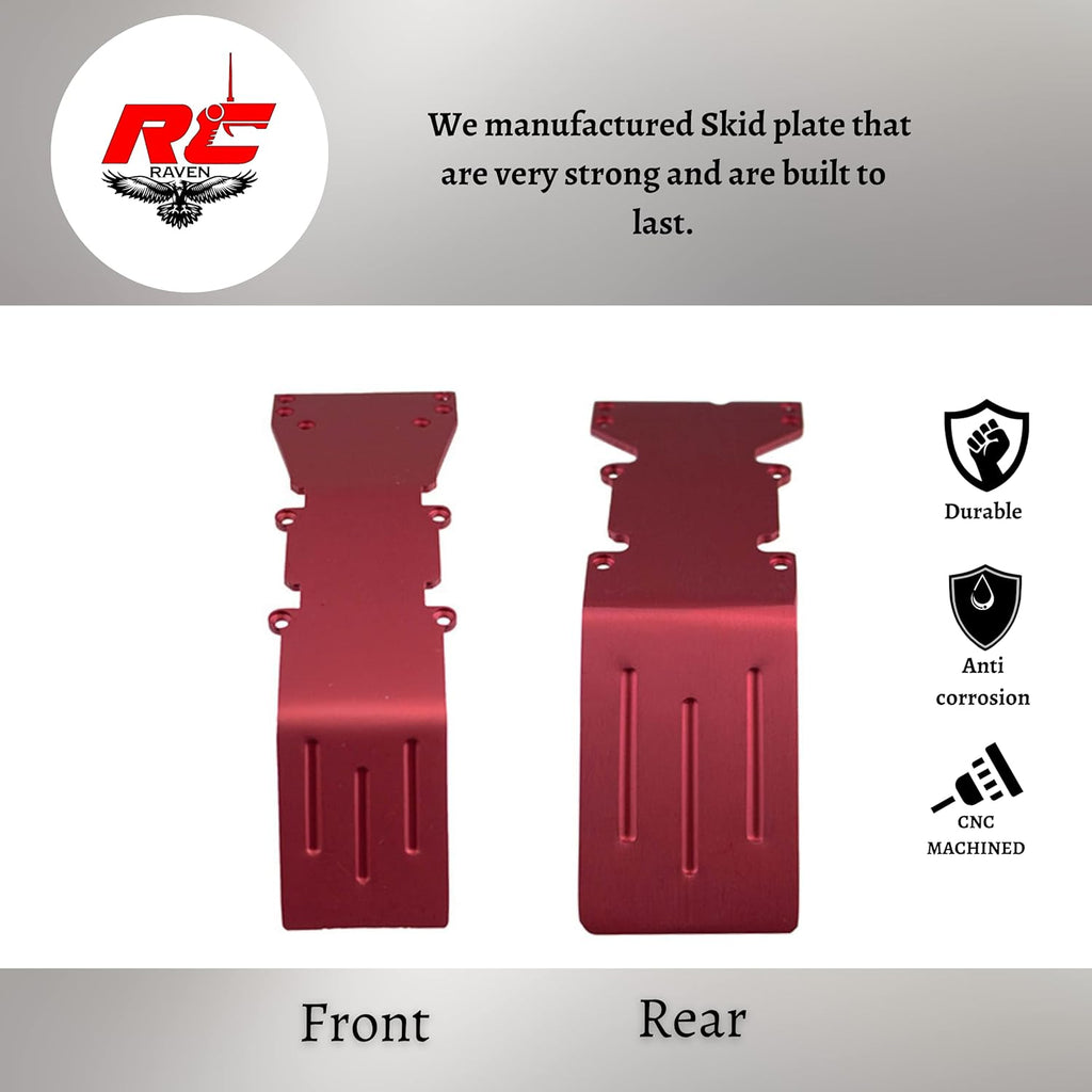 Red Anodized Aluminum Front and Rear Skid Plate C85701
