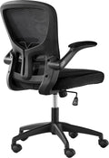 Black Ergonomic Mesh Office Chair with Flip-up Arms C92932