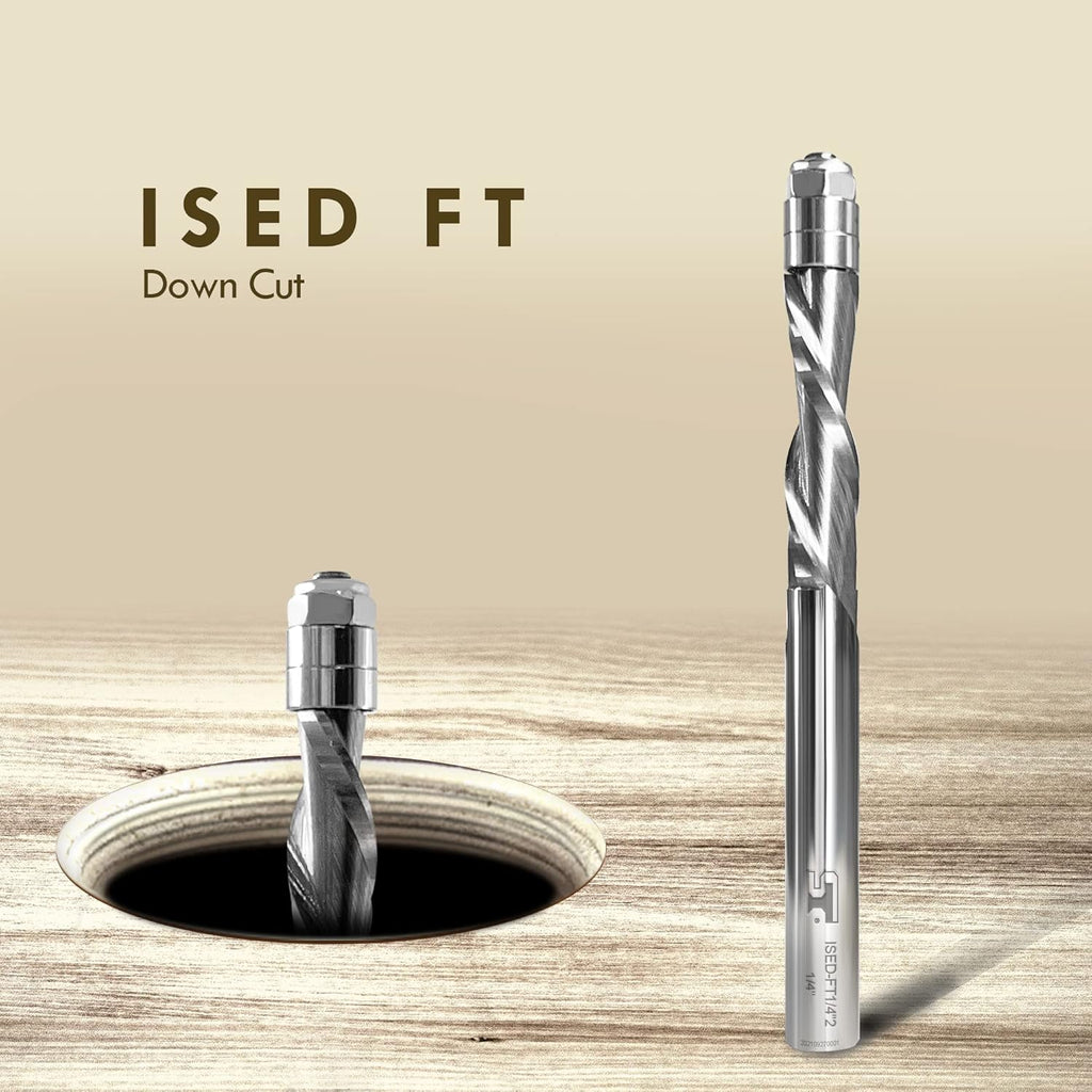 1/4” Diameter Carbide Spiral Flush Trim Bit D389