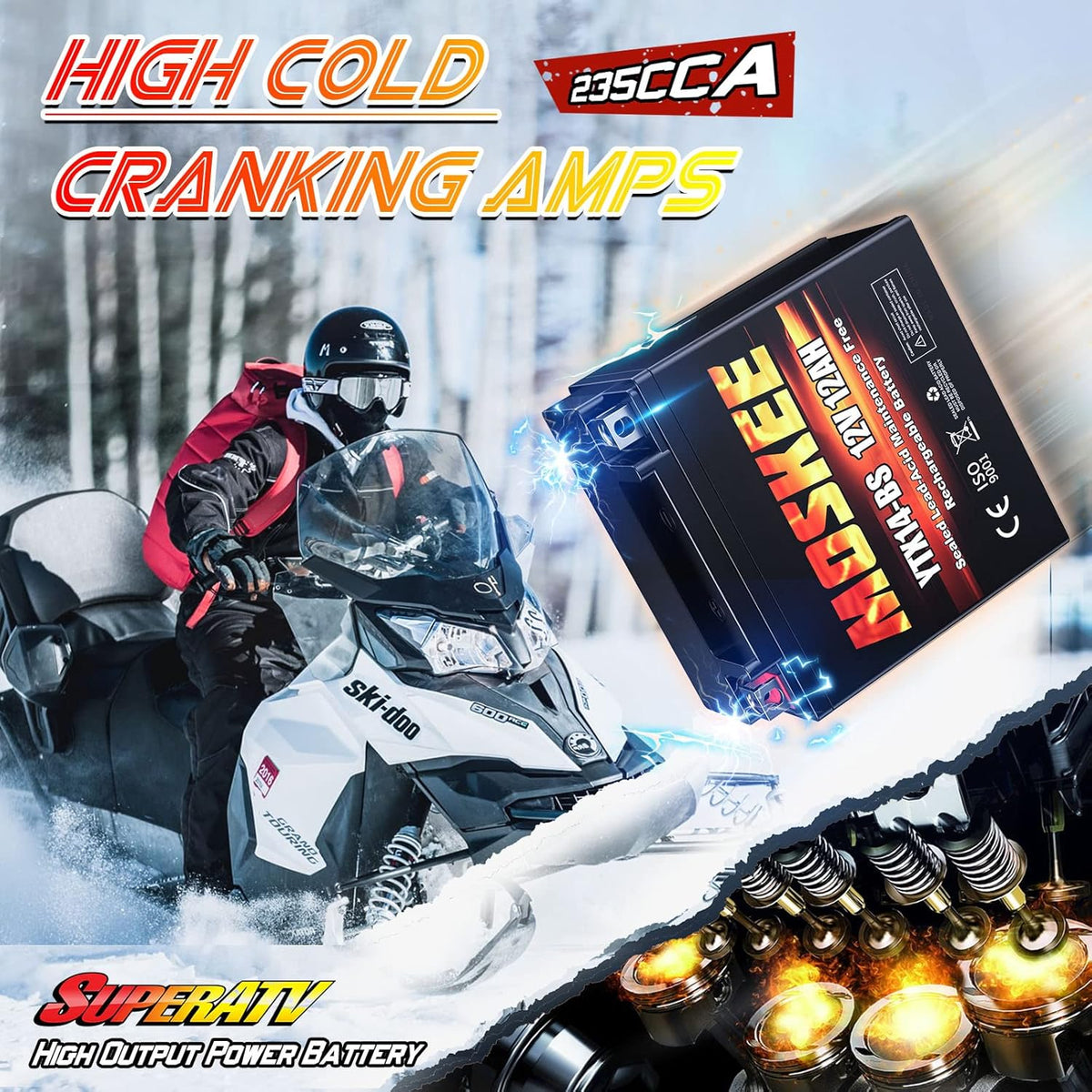 12V 12Ah Sealed AGM Motorcycle Battery N722117
