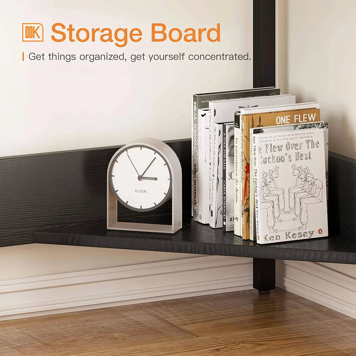 Black Corner Computer Desk with Storage Drawer E9844