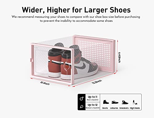 Clear Plastic Stackable Shoe Storage Boxes 12 Pack O7526