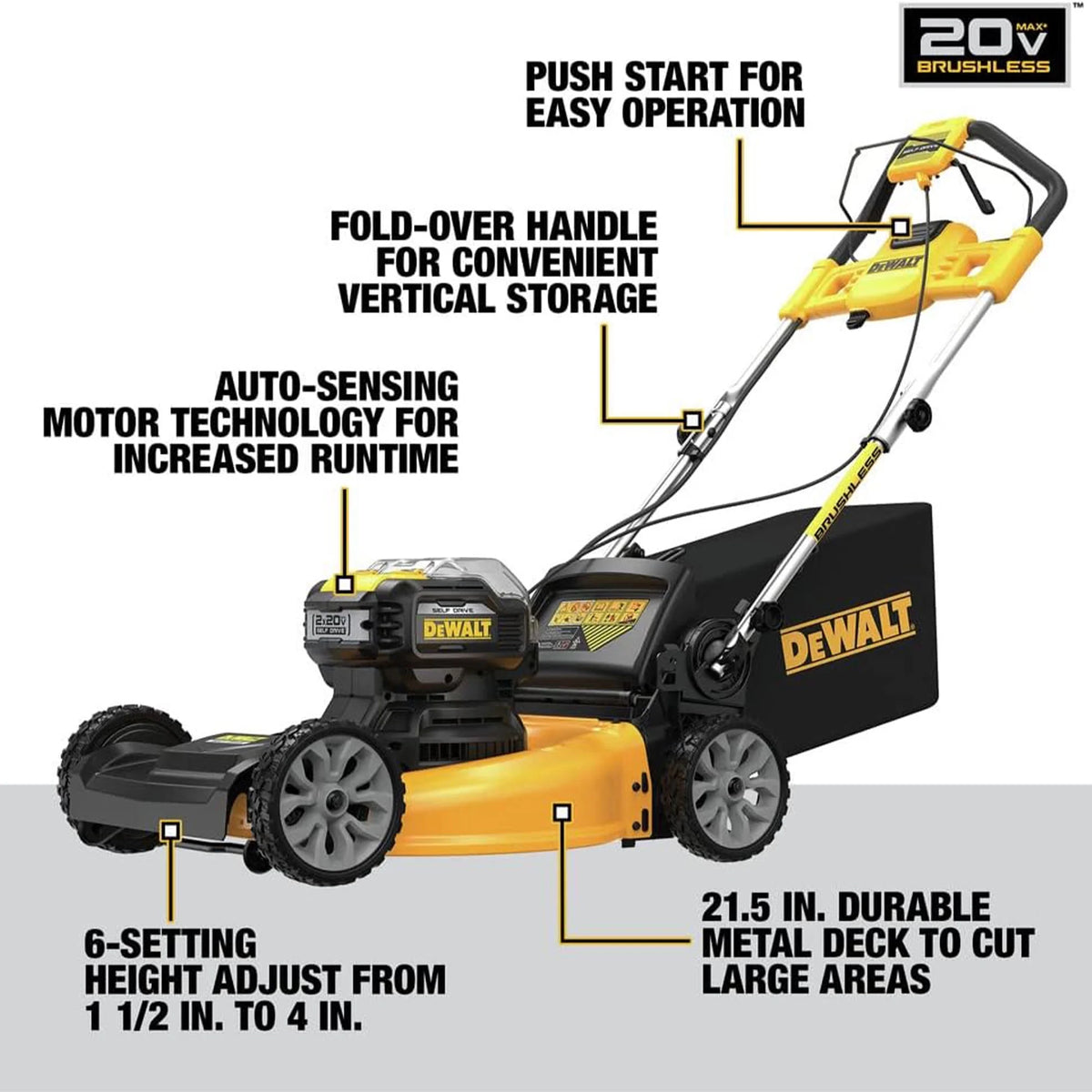20V MAX Self Propelled 21.5 Inch Brushless Lawn Mower X381