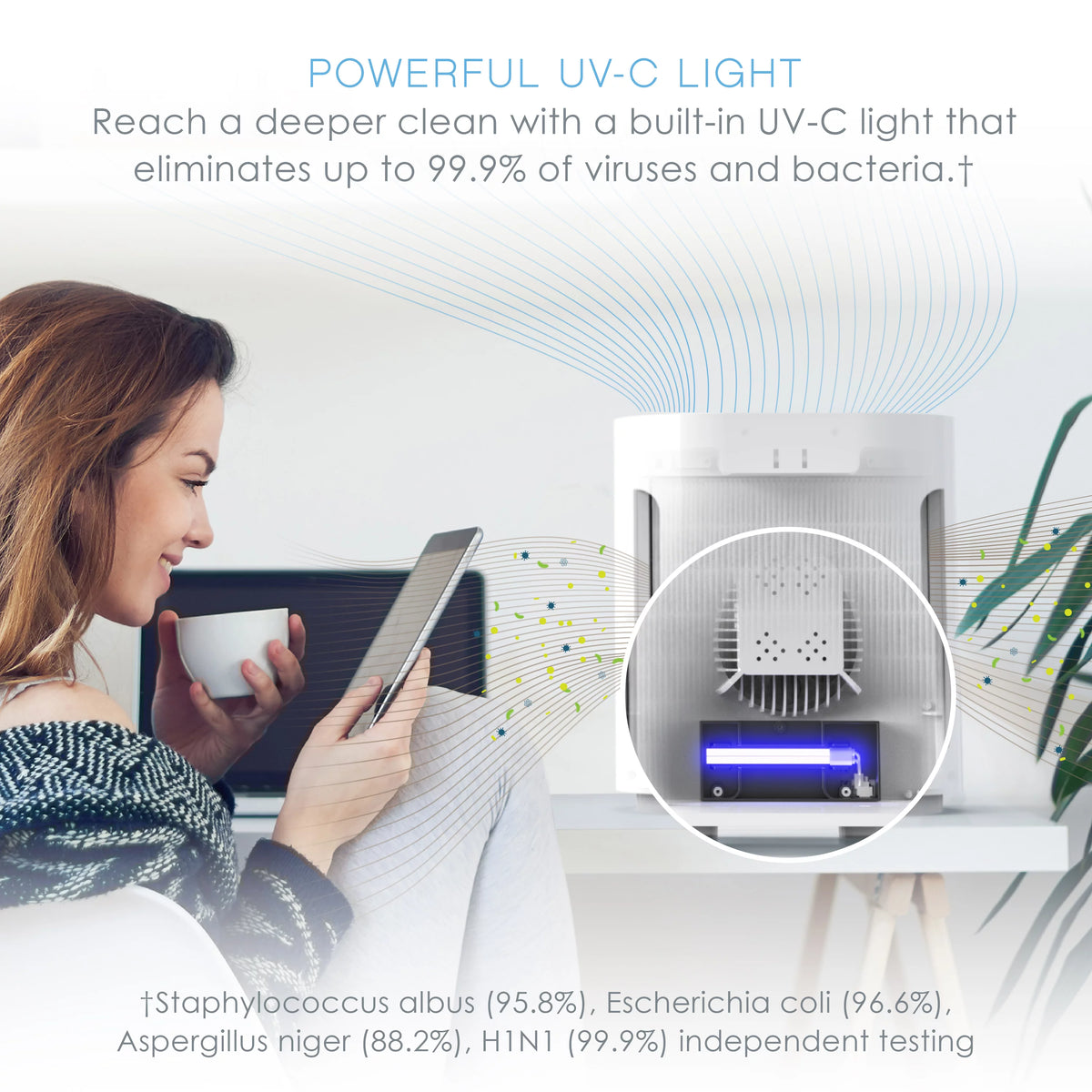 Medium-Large Room Air Purifier with True HEPA Filter A42590