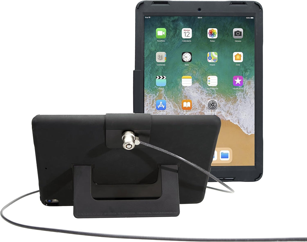 Impact-Resistant Silicone Kickstand Case with Anti-Theft Cable for iPad 10.2" R977