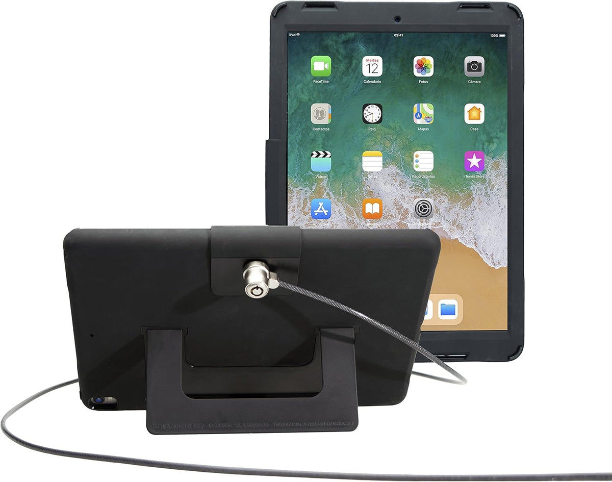 Impact-Resistant Silicone Kickstand Case with Anti-Theft Cable for iPad 10.2" R977