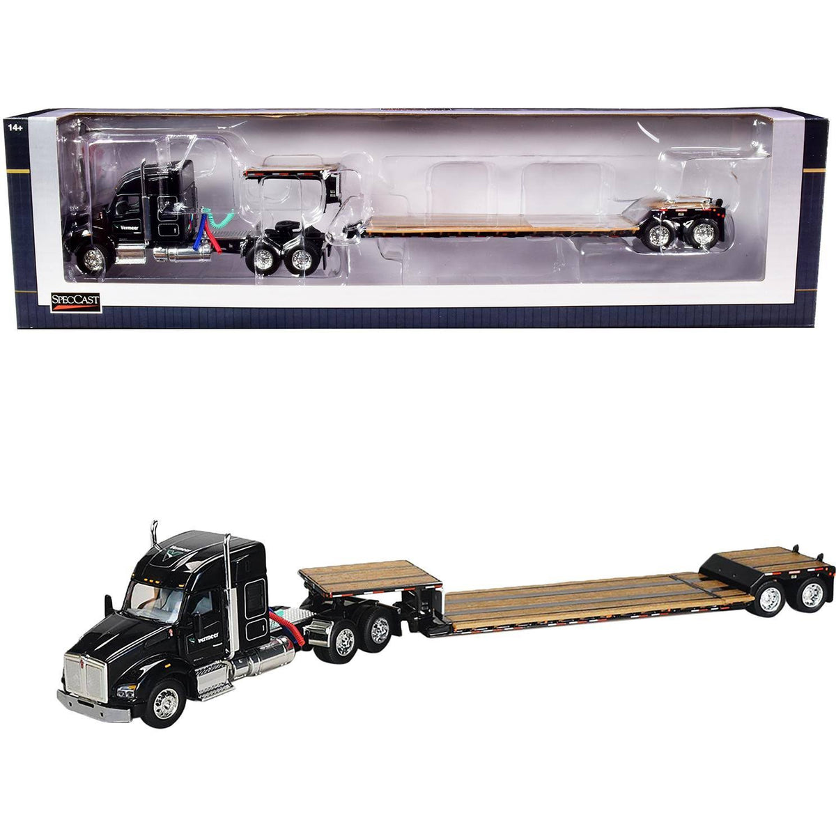 1:64 Diecast Model Tractor Truck with Lowboy Trailer O42811