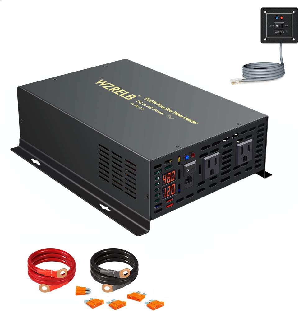 1500W 12V Pure Sine Wave Power Inverter with Remote Controller N75431