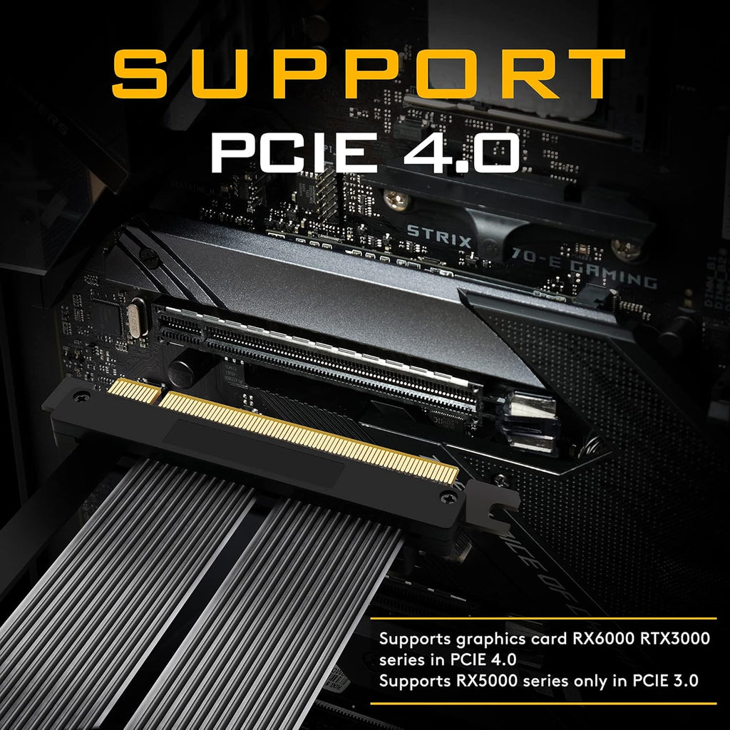 PCIE 4.0 16x Riser Cable GPU Extension Card Right Angle Connector A8636