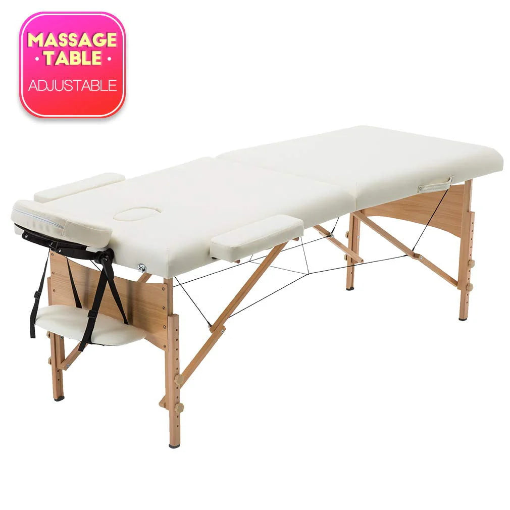 Adjustable Folding Portable Massage Table with Carry Case, Black X6459