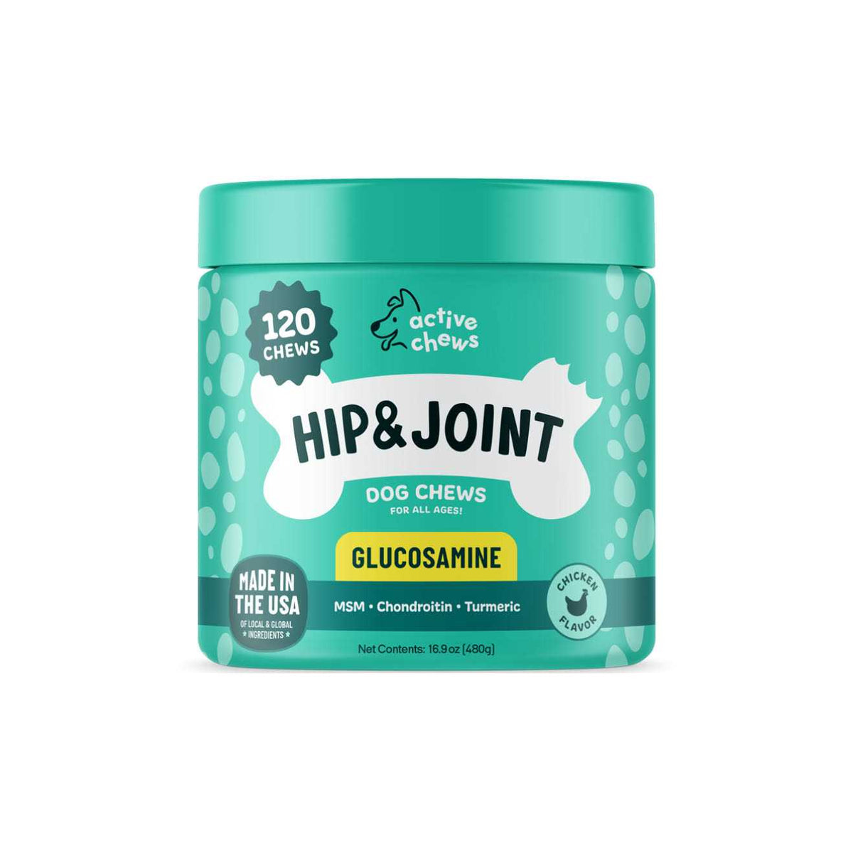Glucosamine for Dogs Hip and Joint Supplement with Chondroitin, Turmeric, and Msm J816