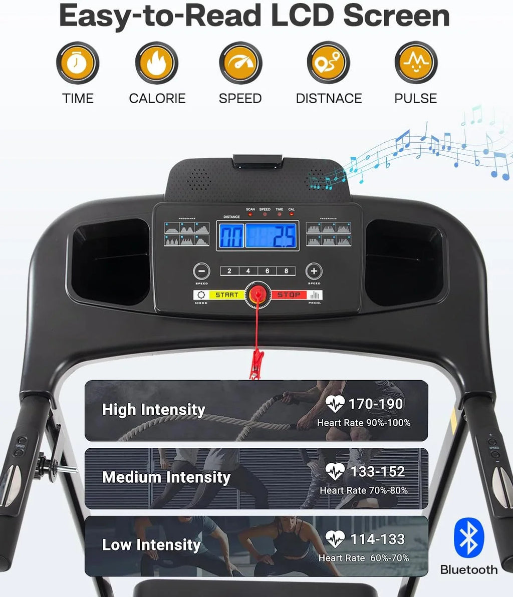 Foldable Treadmill with Incline and Bluetooth K243