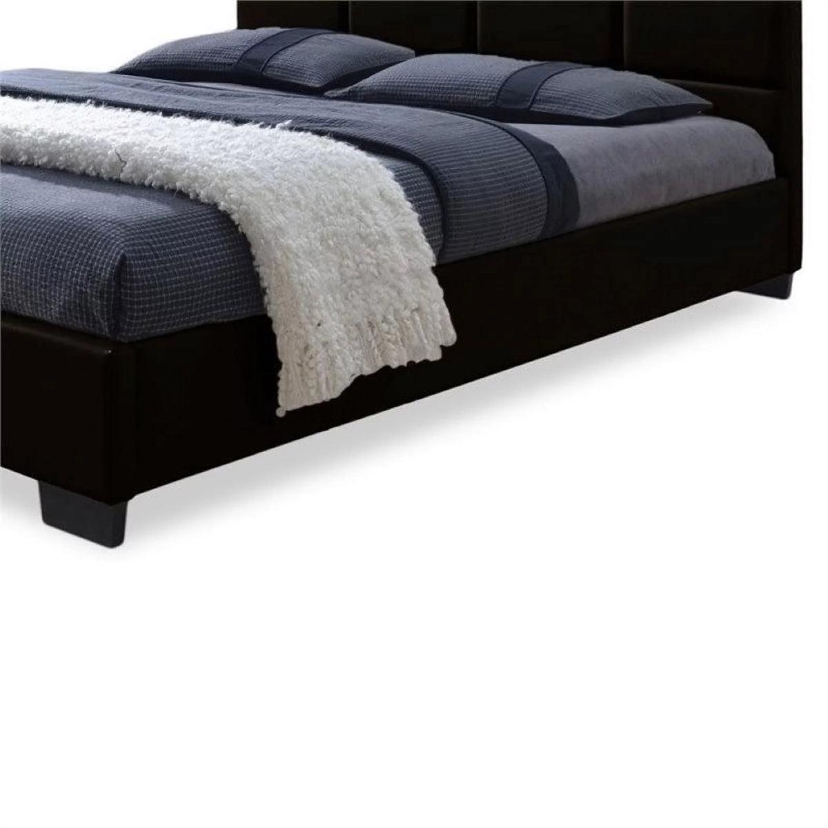 Upholstered Queen Leather Platform Bed Z47868