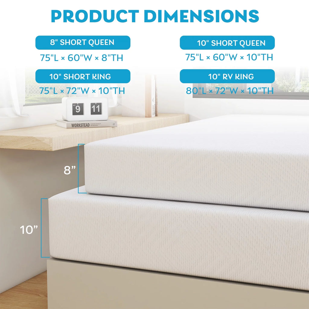 Short Queen 8 inch Memory Foam Mattress M846