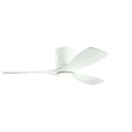Matte White Ceiling Fan with Walnut Blades 48 inches Y774586