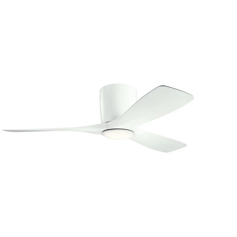 Matte White Ceiling Fan with Walnut Blades 48 inches Y774586