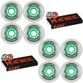 White 80mm 83A Inline Roller Hockey Wheels 8-Pack B20029