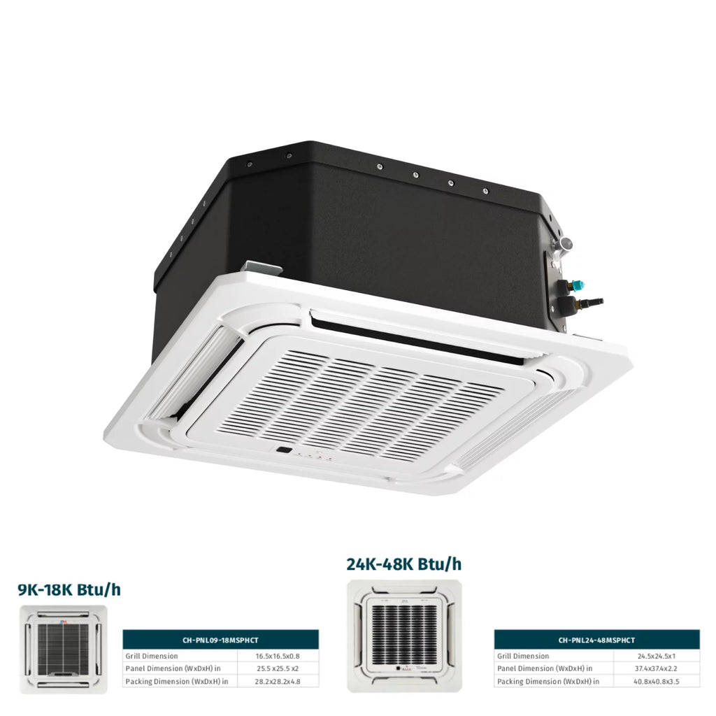 24000 BTU 230V Ceiling Cassette Mini Split Heat Pump Air Conditioner U80835