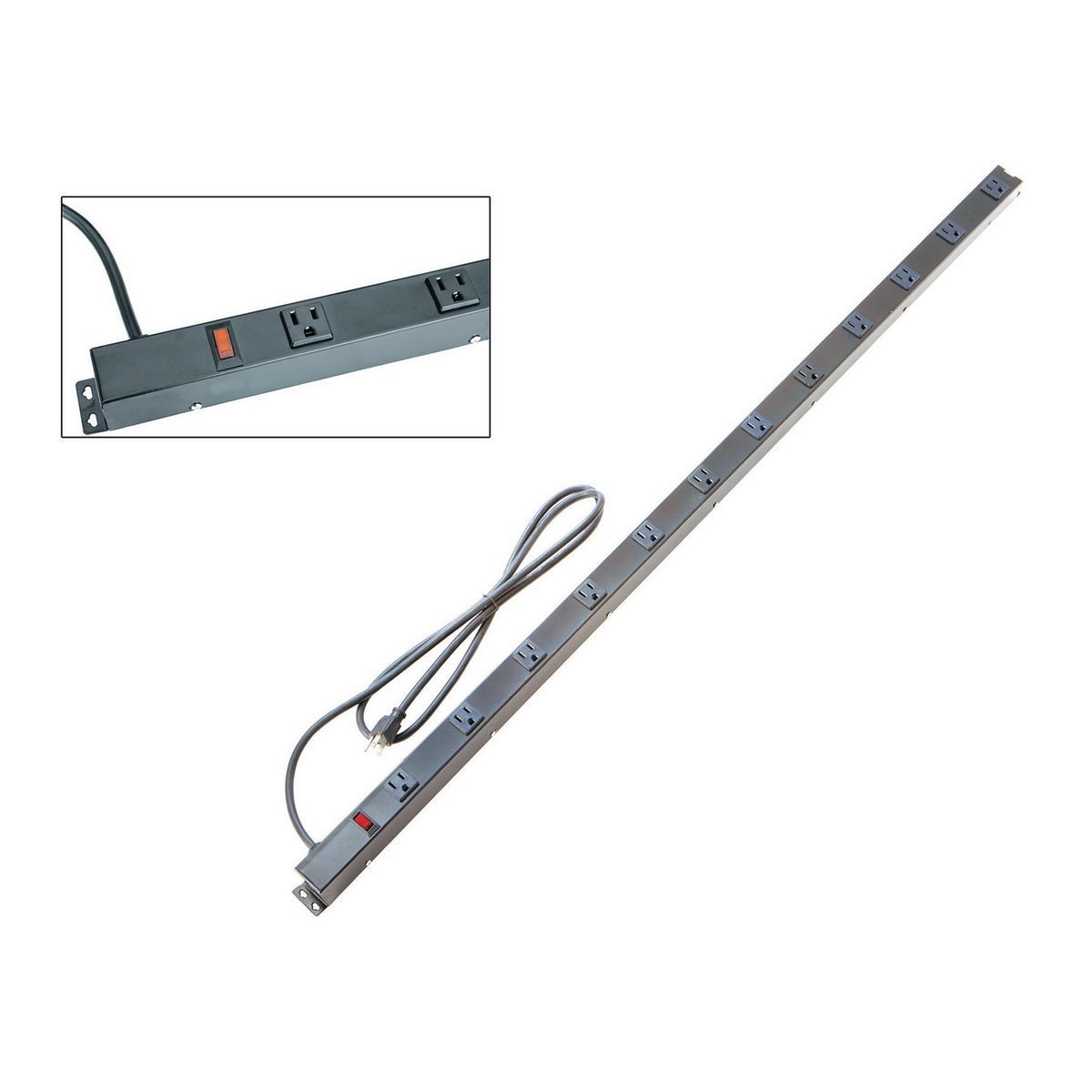 12-Outlet Metal Power Strip D816998