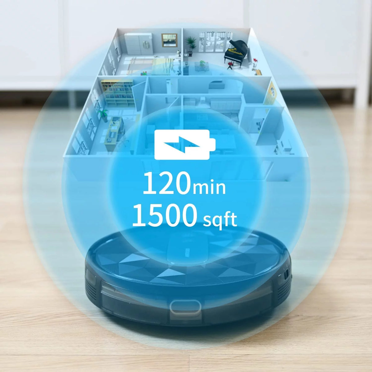 Self-Charging Robot Vacuum Cleaner 2800 Pa Black W8510