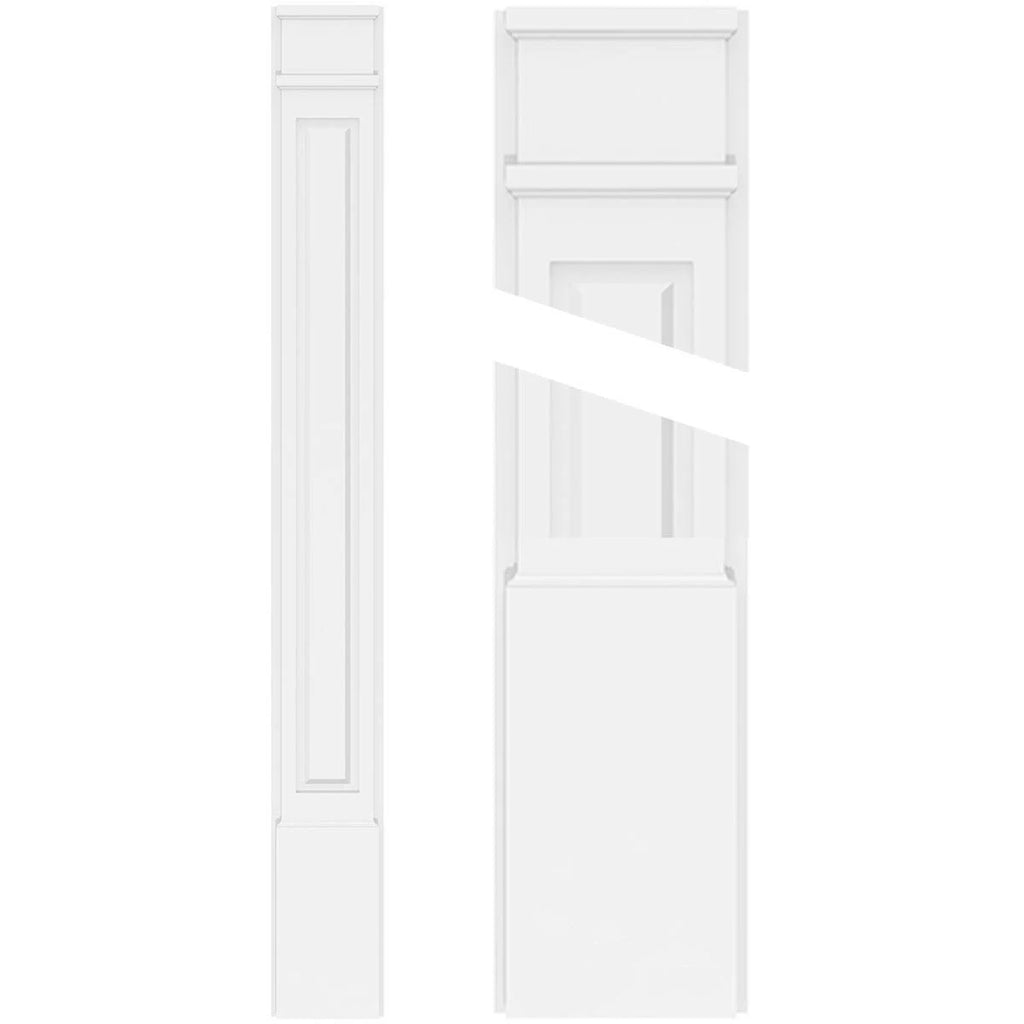 PVC Raised Panel Pilaster with Decorative Capital & Base (Pair) X529877